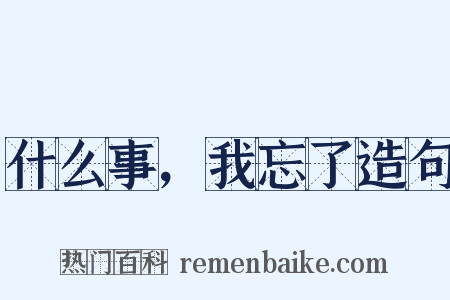 什么事，我忘了造句是什么意思的图片